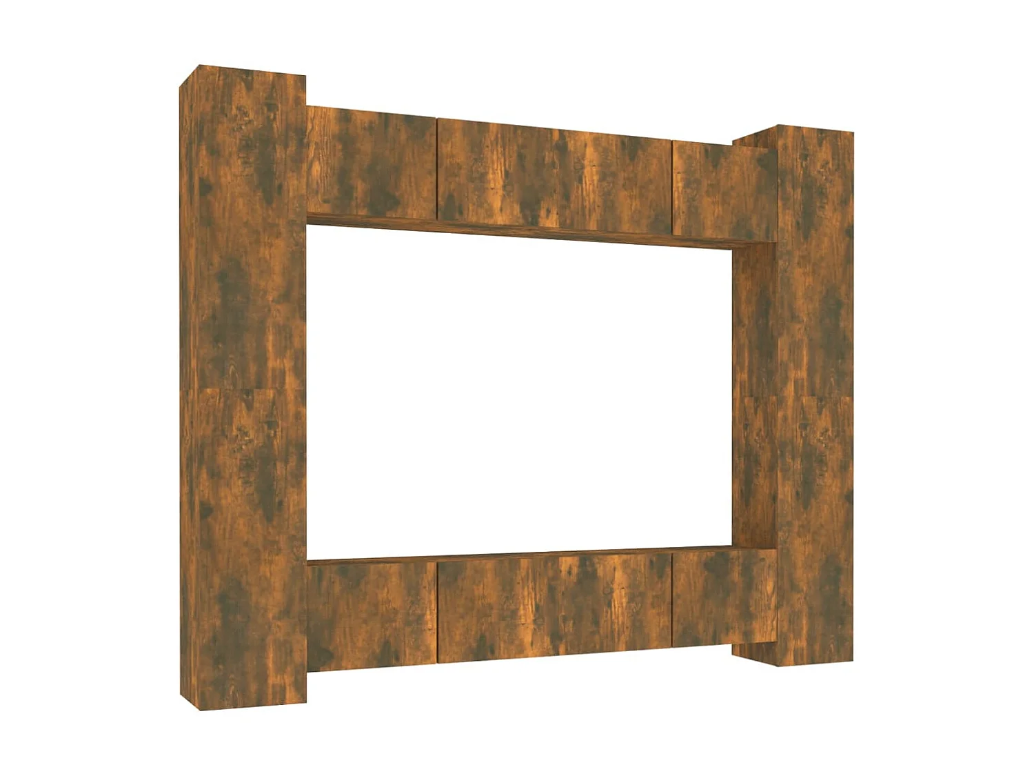 8-delige Tv-meubelset | Tv-Bank | TV-kast bewerkt hout gerookt eikenkleurig