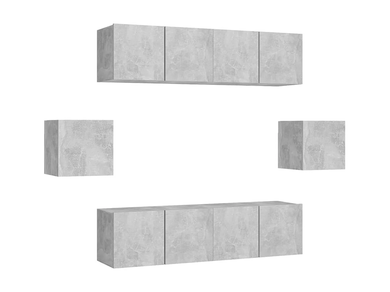 Meubles TV 6 pcs BEis béton Aggloméré BE98160