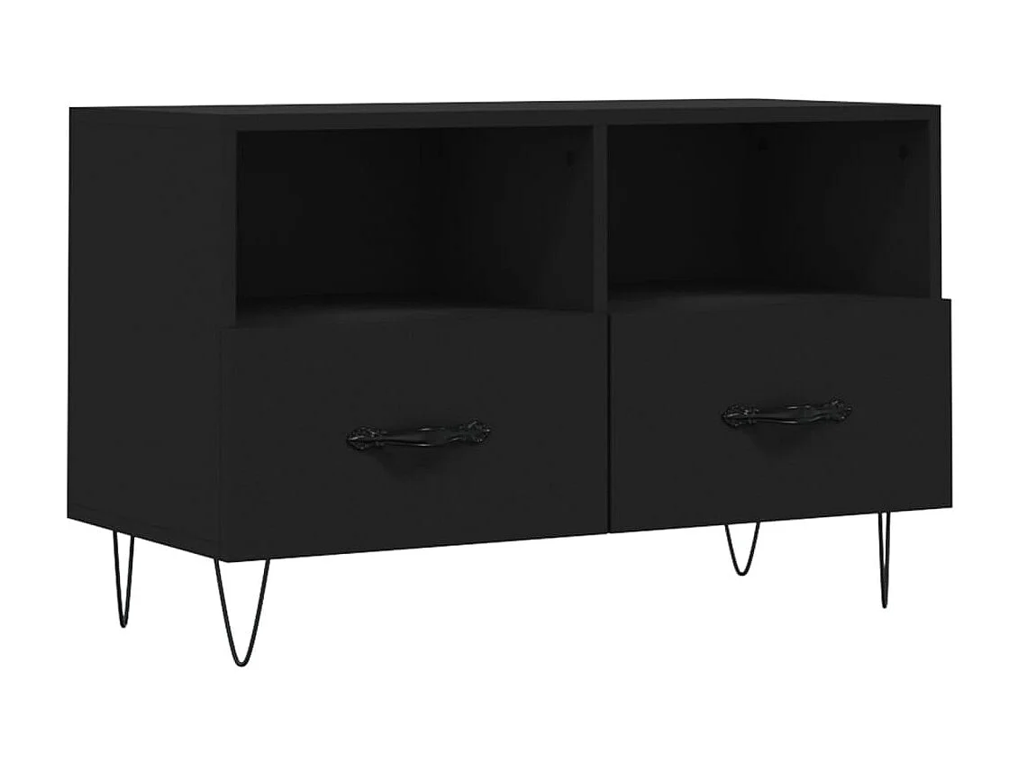 Meuble TV Noir 80x36x50 cm Bois d'ingénierie BE49244
