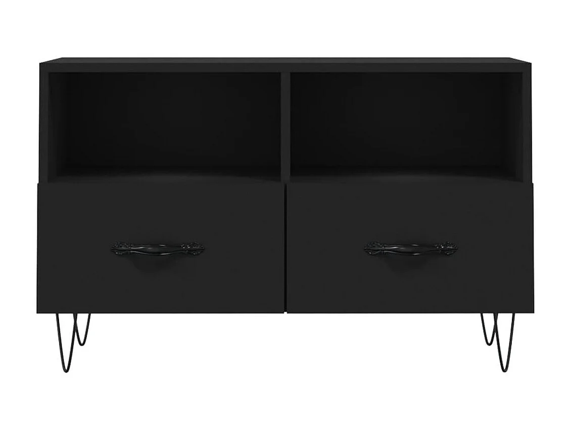 Meuble TV Noir 80x36x50 cm Bois d'ingénierie BE49244