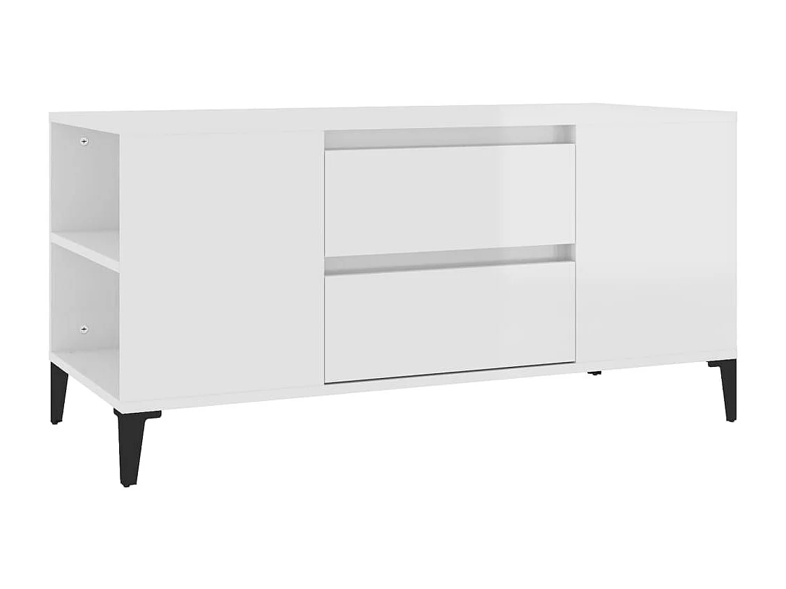 TV-Schrank,TV-Möbel Hochglanz-Weiß 102x44,5x50 cm Holzwerkstoff -gkd934262