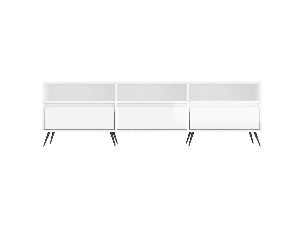 Meuble TV blanc brillant 150x30x44,5 cm bois d'ingénierie BE28598