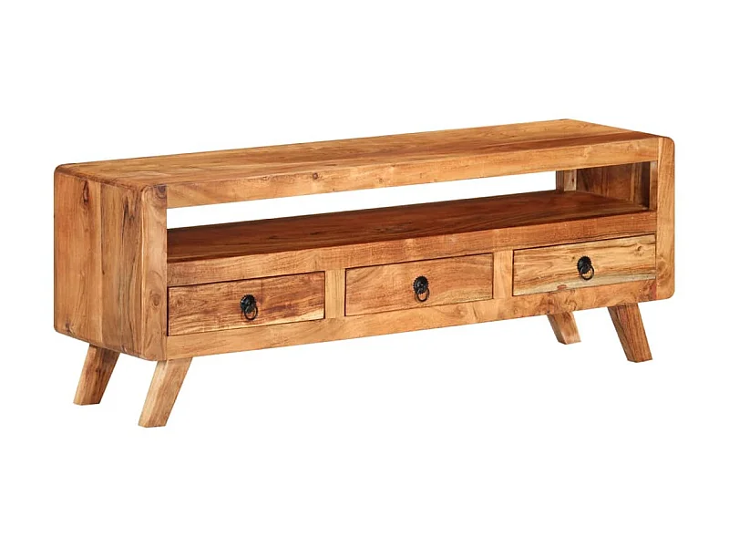 Meuble TV 110x30x40 cm Bois d'acacia massif BE76377