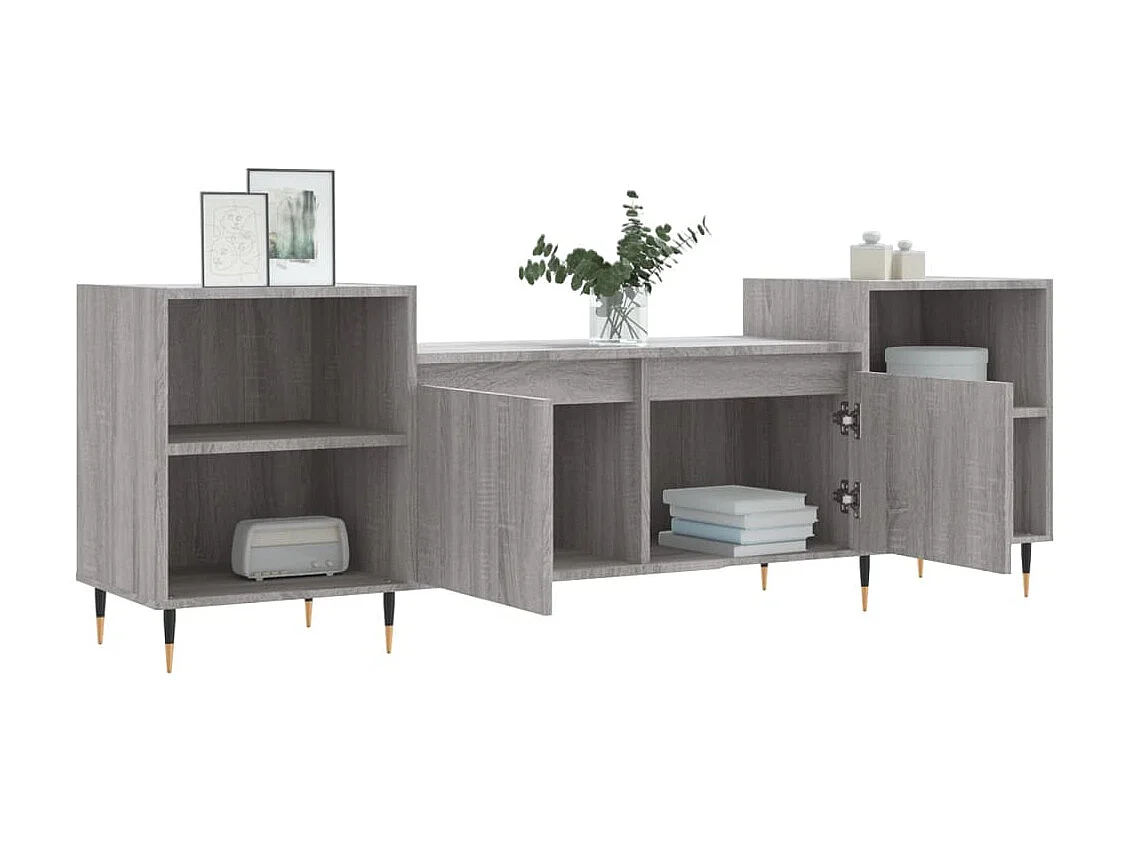 Meuble TV Sonoma gris 160x35x55 cm Bois d'ingénierie BE9908