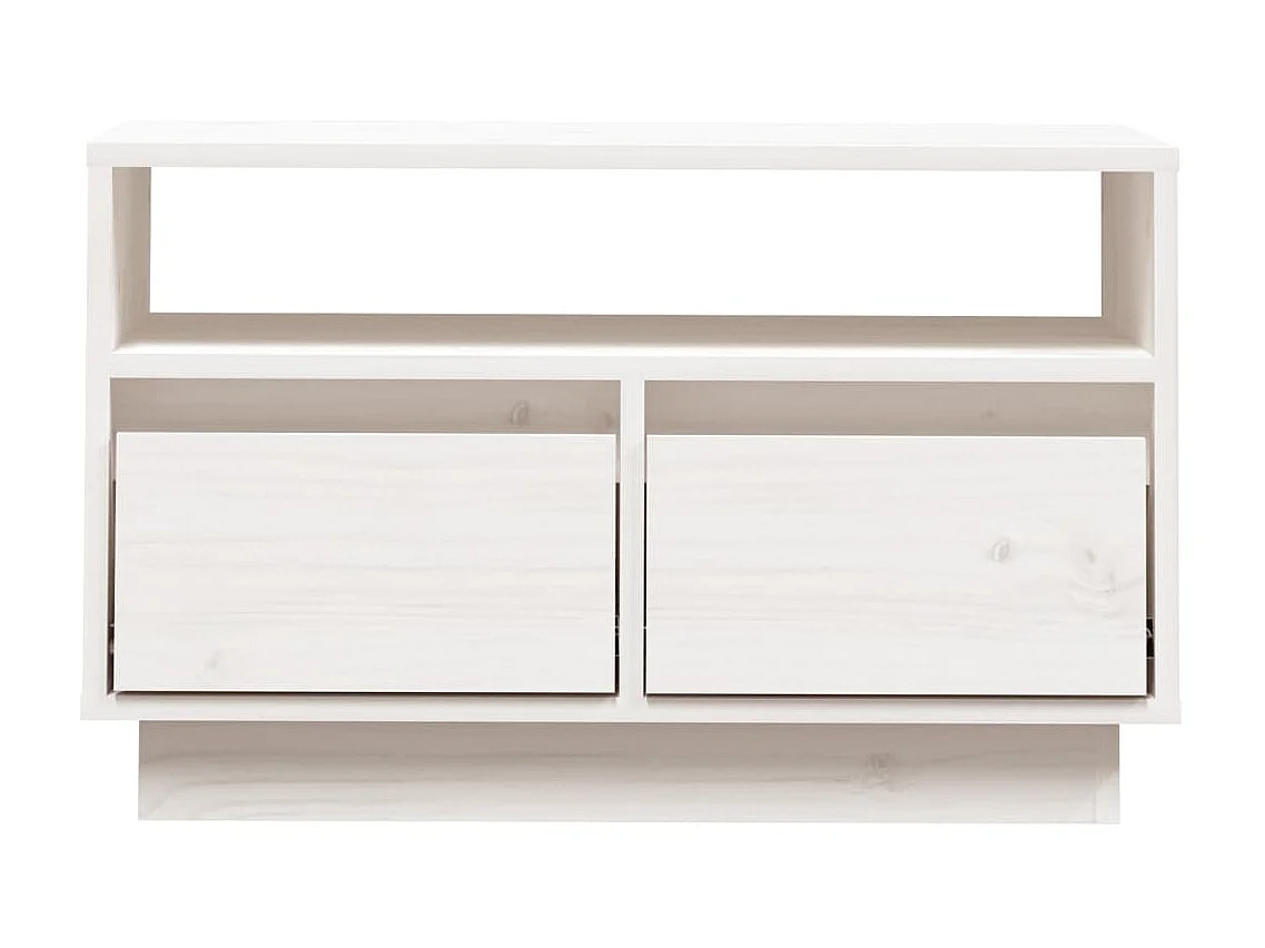 Móvel de TV 60x35x37 cm madeira de pinho maciça branco PT498373