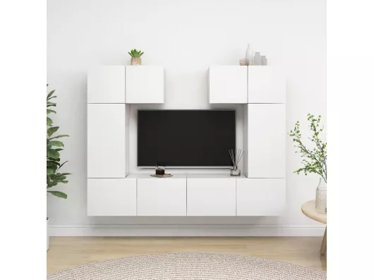 Kauf Unique 6-tlg. TV-Schrank-Set,TV-Möbel Weiß Holzwerkstoff -gkd185065