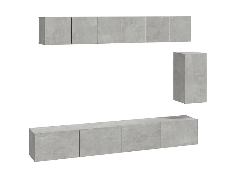 6-tlg. TV-Schrank-Set,TV-Möbel Betongrau Holzwerkstoff -gkd744565