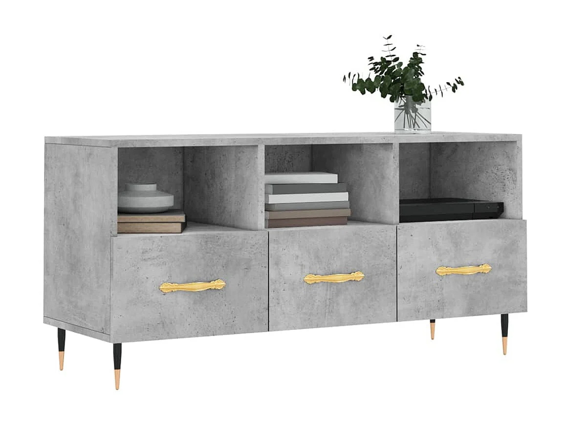 TV-Schrank,TV-Möbel Betongrau 102x36x50 cm Holzwerkstoff -gkd602954