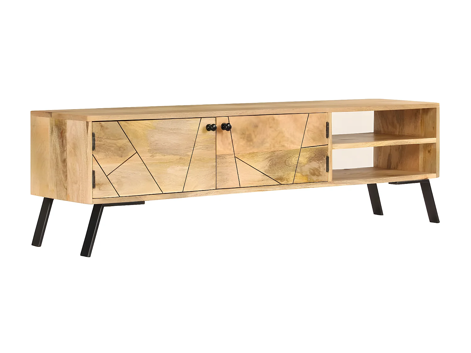 Meuble TV Bois de manguier massif 140x30x40 cm BE44511