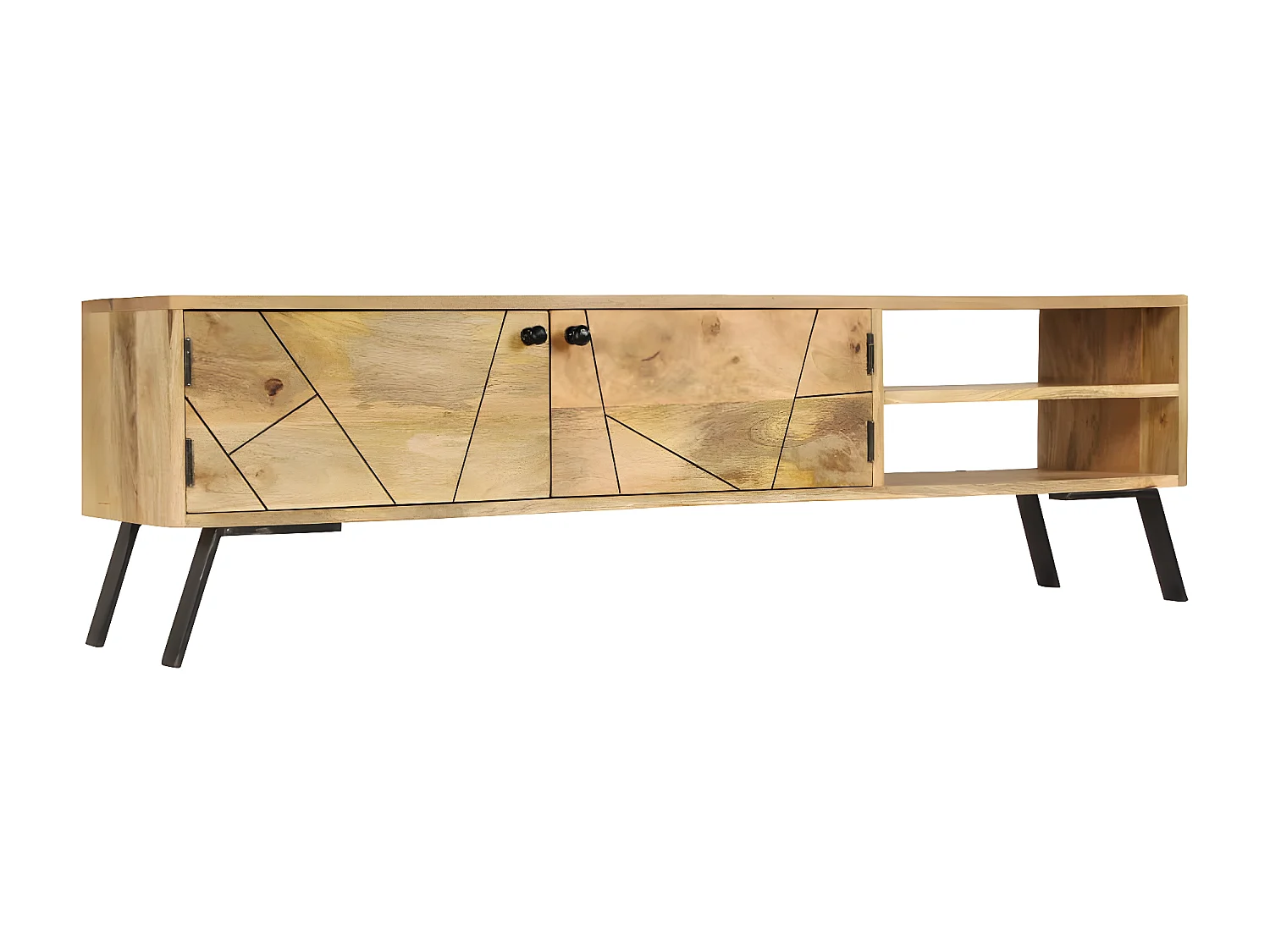 Meuble TV Bois de manguier massif 140x30x40 cm BE44511