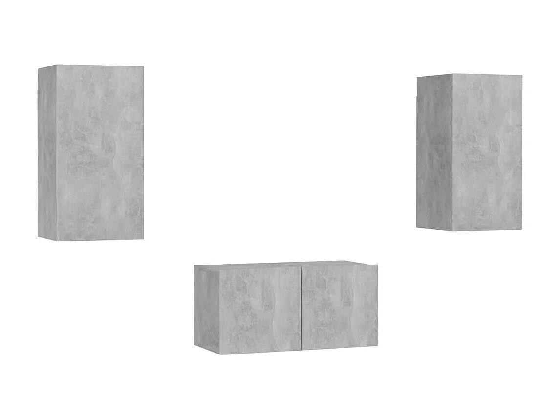 Meubles TV 3 pcs BEis béton Aggloméré BE89583