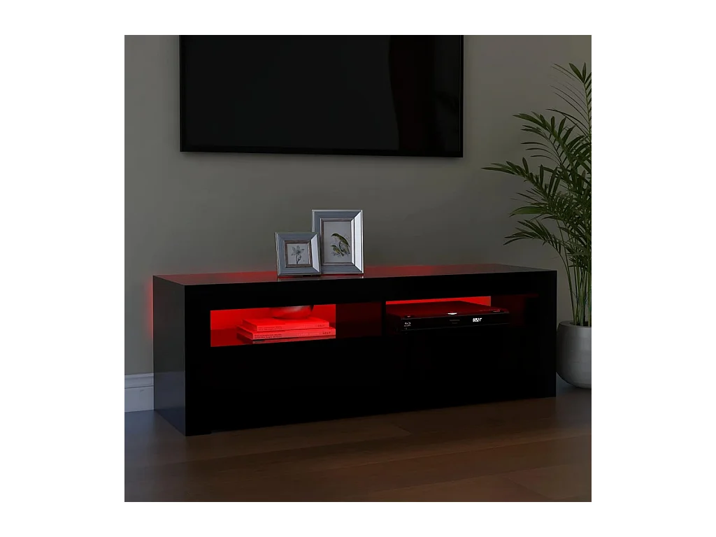 Mueble de TV con luces LED negro 120x35x40 cm ES39111