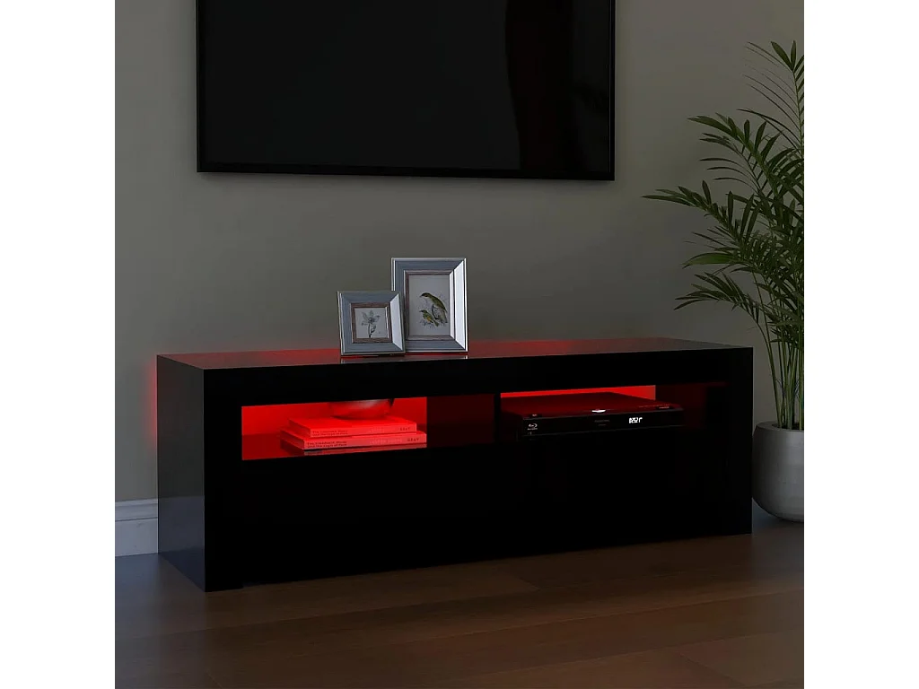 Meuble TV avec lumières LED noir 120x35x40 cm BE54503