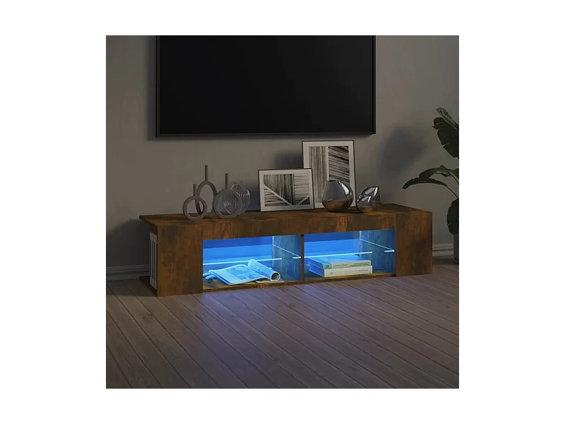 Tv-meubel LED-verlichting 135x39x30 cm gerookt eikenkleurig NL29005