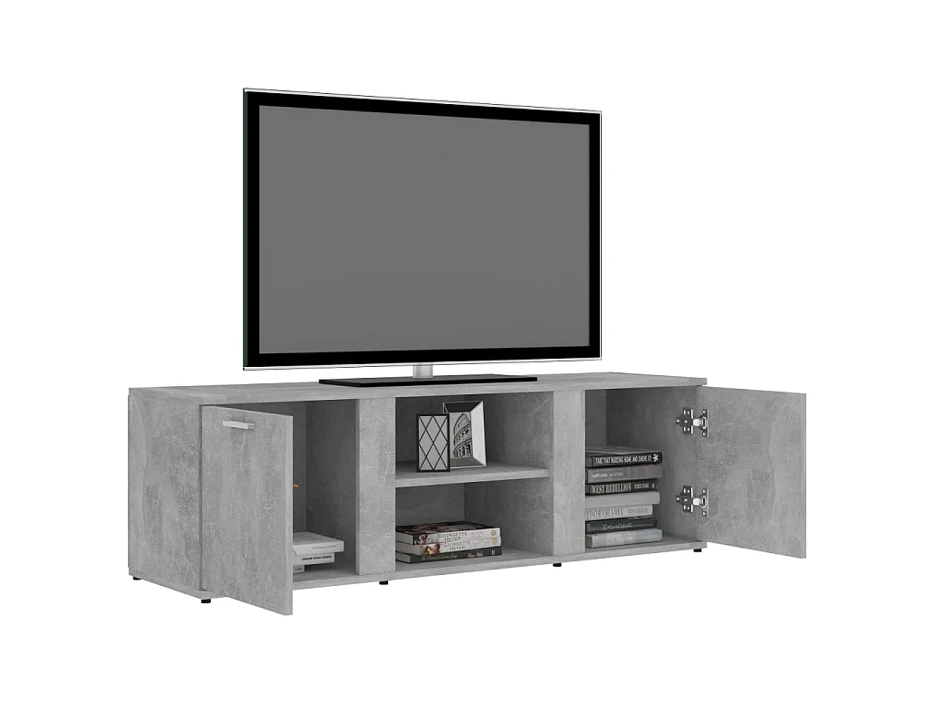 Meuble TV Gris béton 120x34x37 cm Aggloméré BE79724