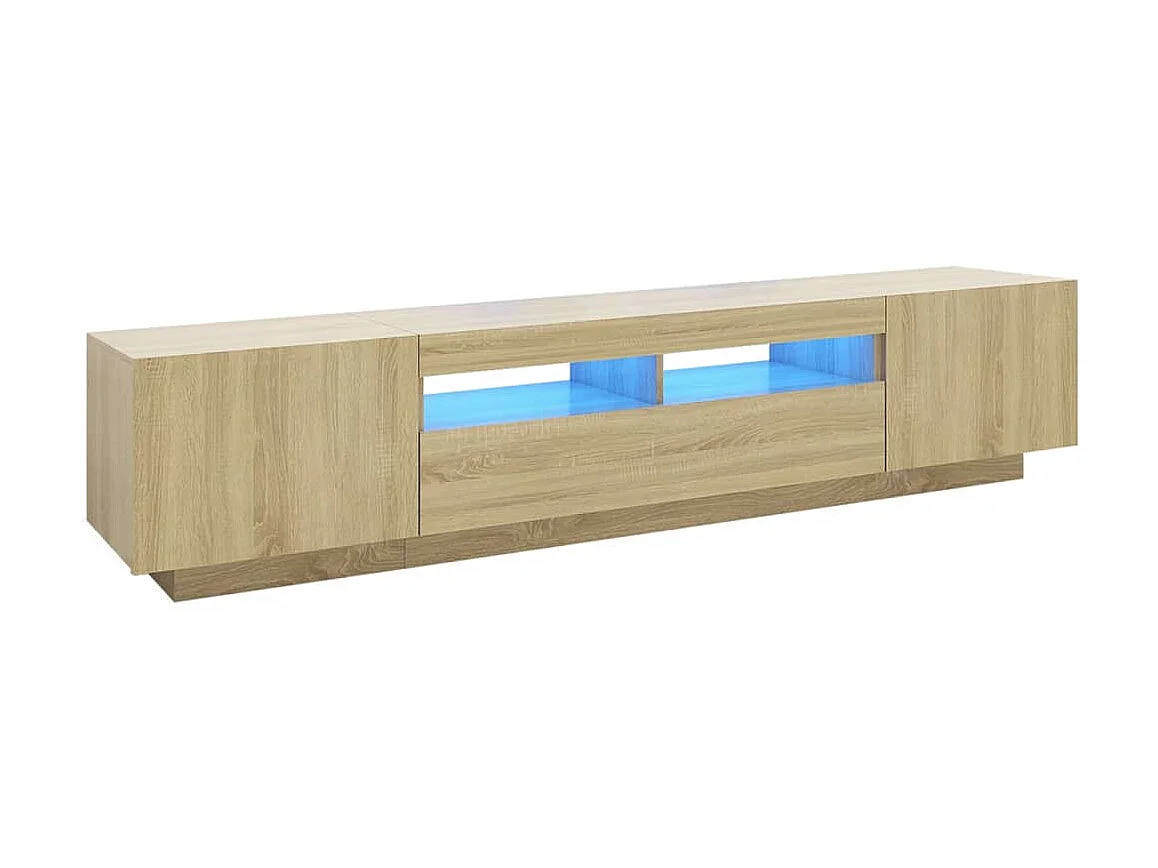 Meuble TV avec lumières LED Chêne sonoma 200x35x40 cm BE49370