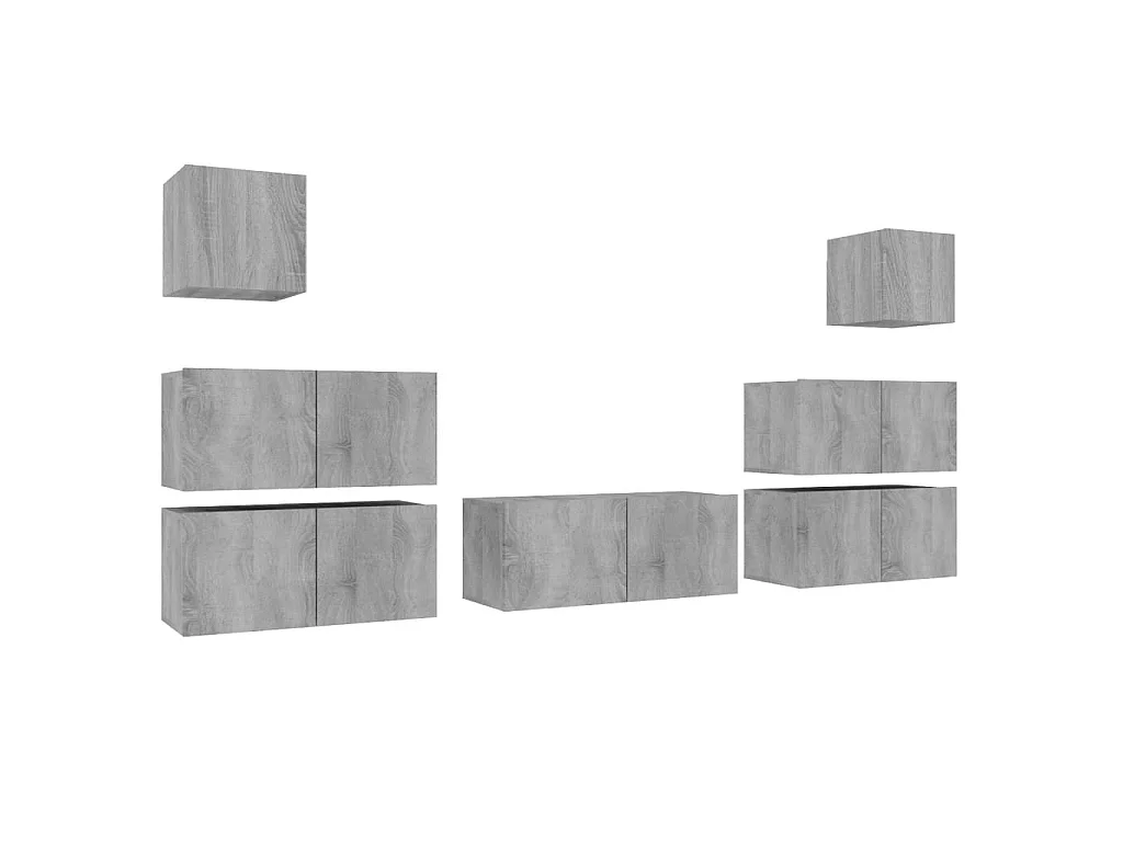 Ensemble de Meubles TV 7 pcs Sonoma gris Bois d'ingénierie GR95630