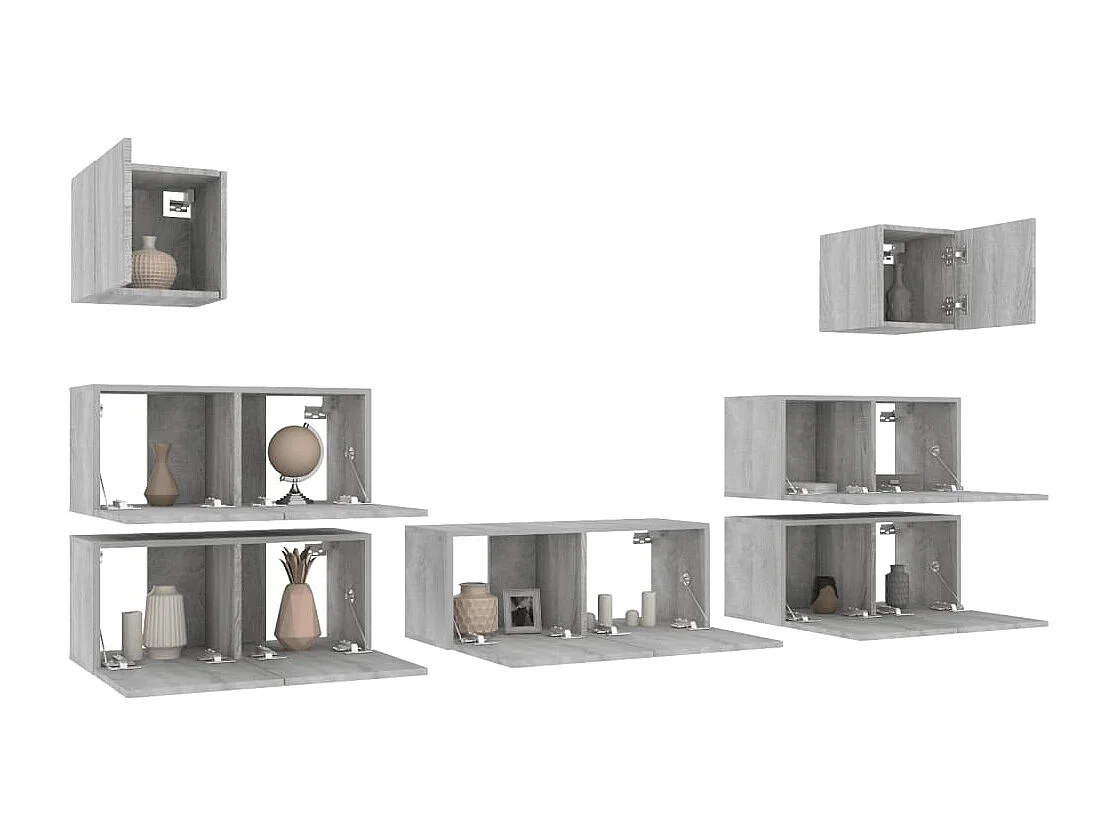 Ensemble de Meubles TV 7 pcs Sonoma gris Bois d'ingénierie GR95630