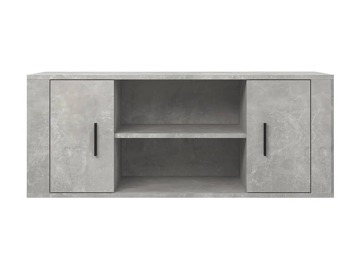 Meuble TV Gris béton 100x35x40 cm Bois d'ingénierie BE87655