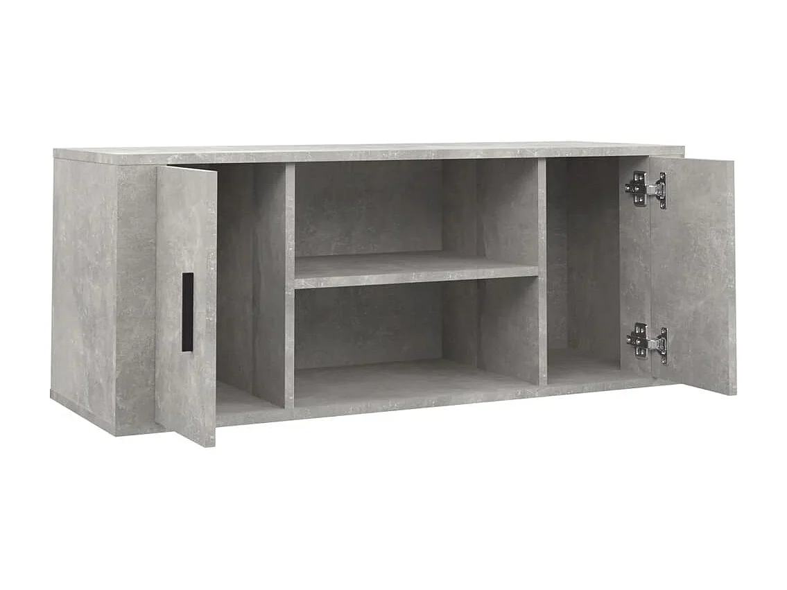Meuble TV Gris béton 100x35x40 cm Bois d'ingénierie BE87655
