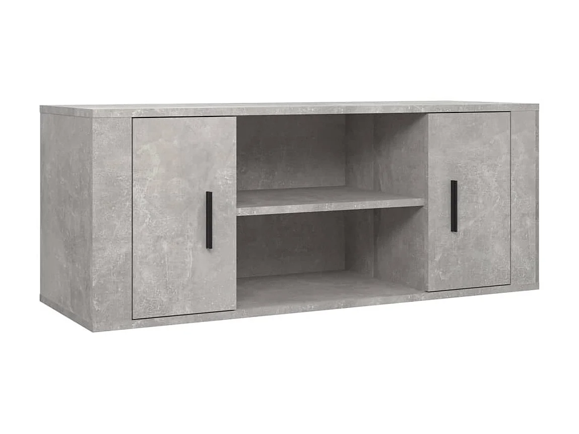 Meuble TV Gris béton 100x35x40 cm Bois d'ingénierie BE87655