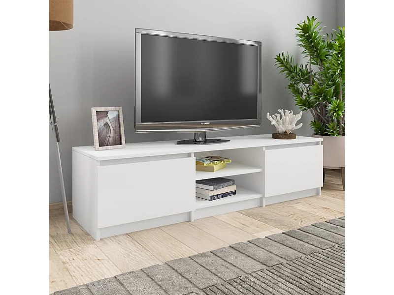 Móvel de TV 140x40x35,5 cm contraplacado branco PT376989