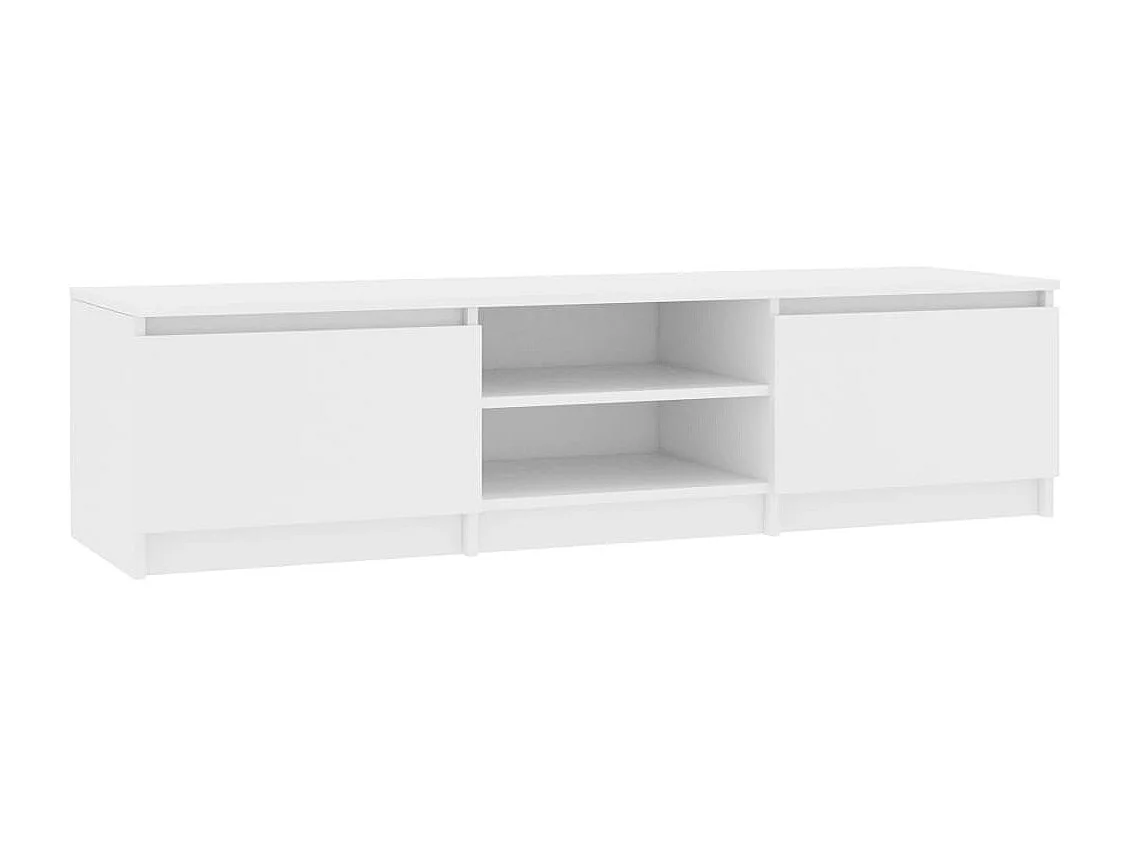 Meuble TV Blanc 140x40x35,5 cm Bois d'ingénierie BE91008