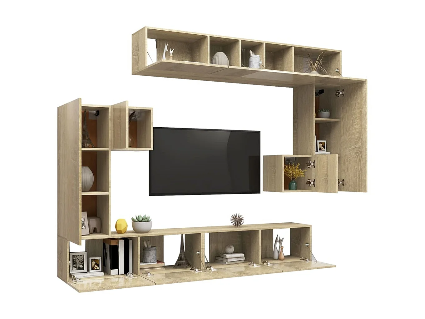 Ensemble de meubles TV 8 pcs Chêne sonoma Bois d'ingénierie BE19671