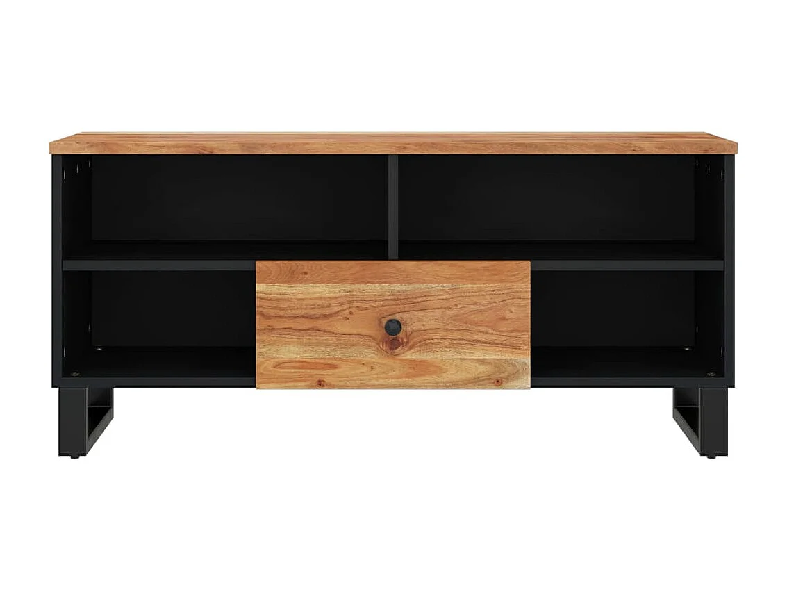 Meuble TV 100x33x46 cm bois d'acacia solide et d'ingénierie BE93567