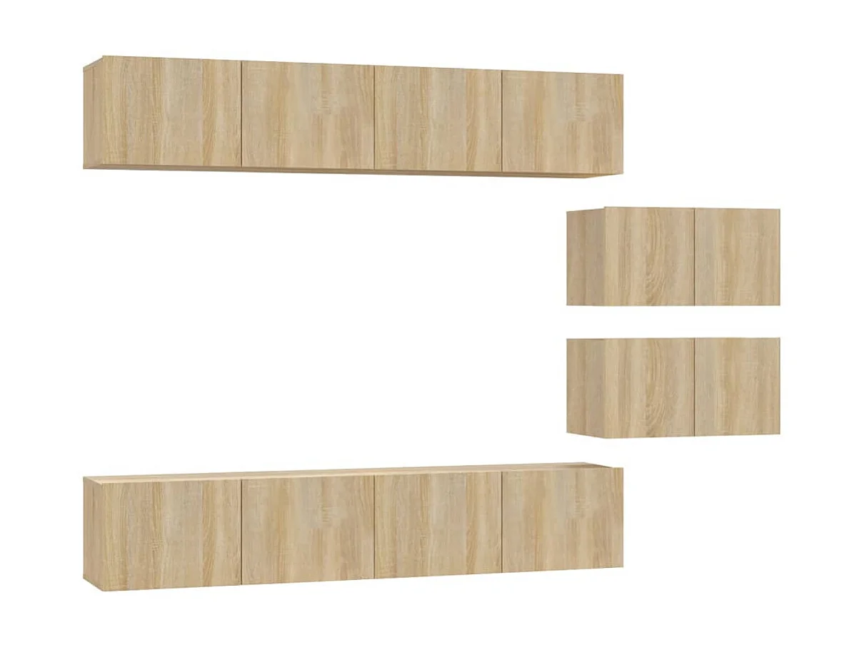 6-tlg. TV-Schrank-Set,TV-Möbel Sonoma-Eiche Holzwerkstoff -gkd73421