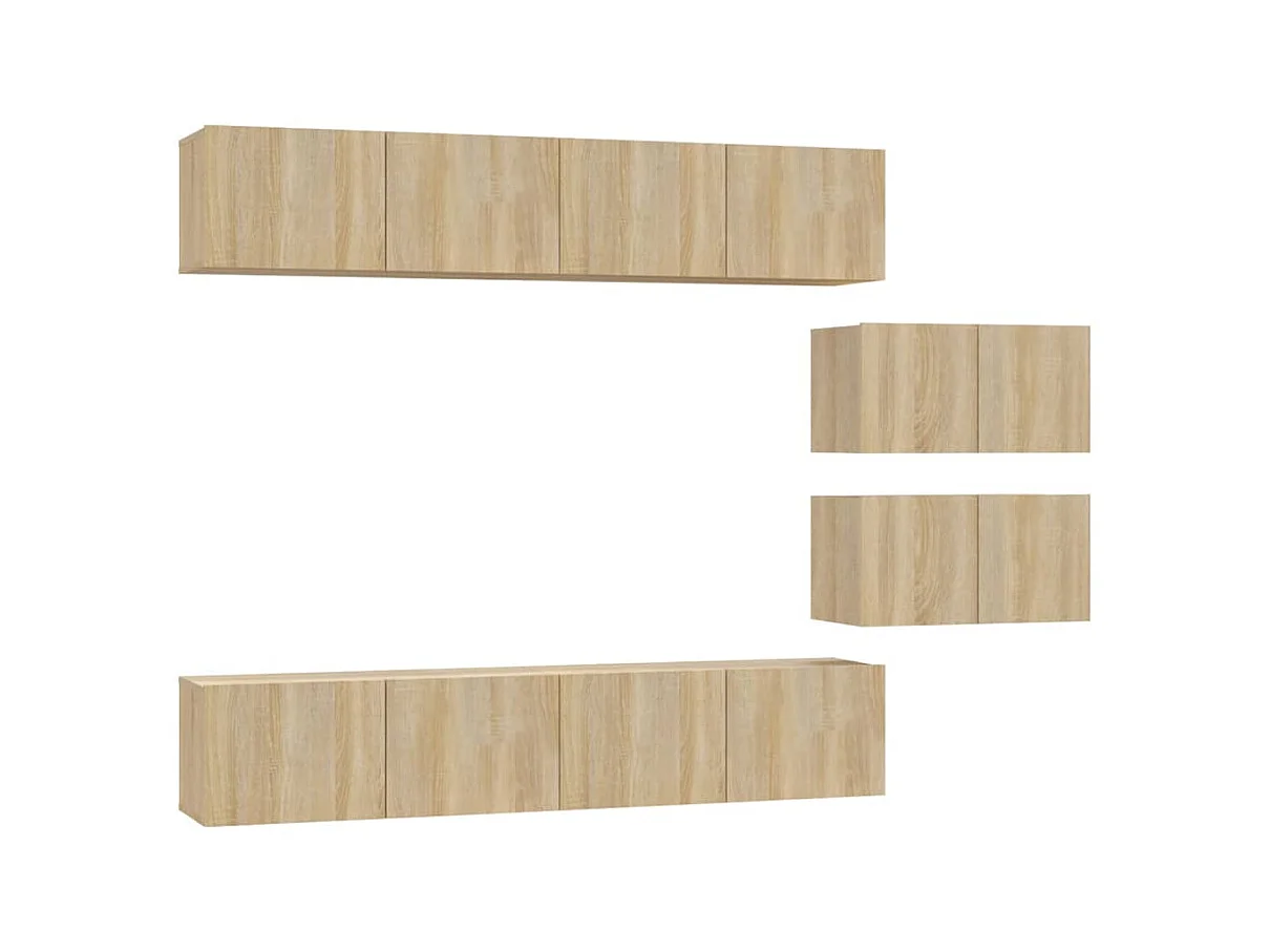 6-delige Tv-meubelset bewerkt hout sonoma eikenkleurig NL94178