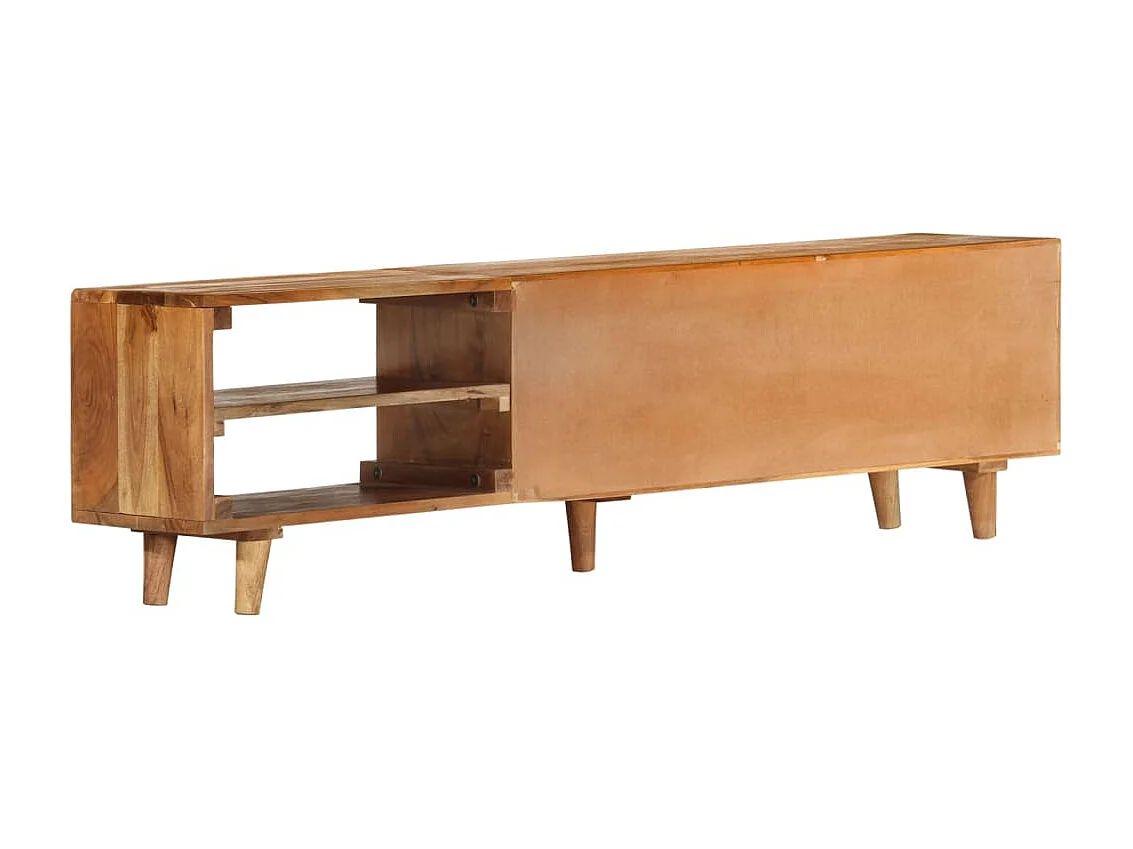 Meuble TV Bois massif d'acacia avec finition miel 140x30x40 cm LWW32266