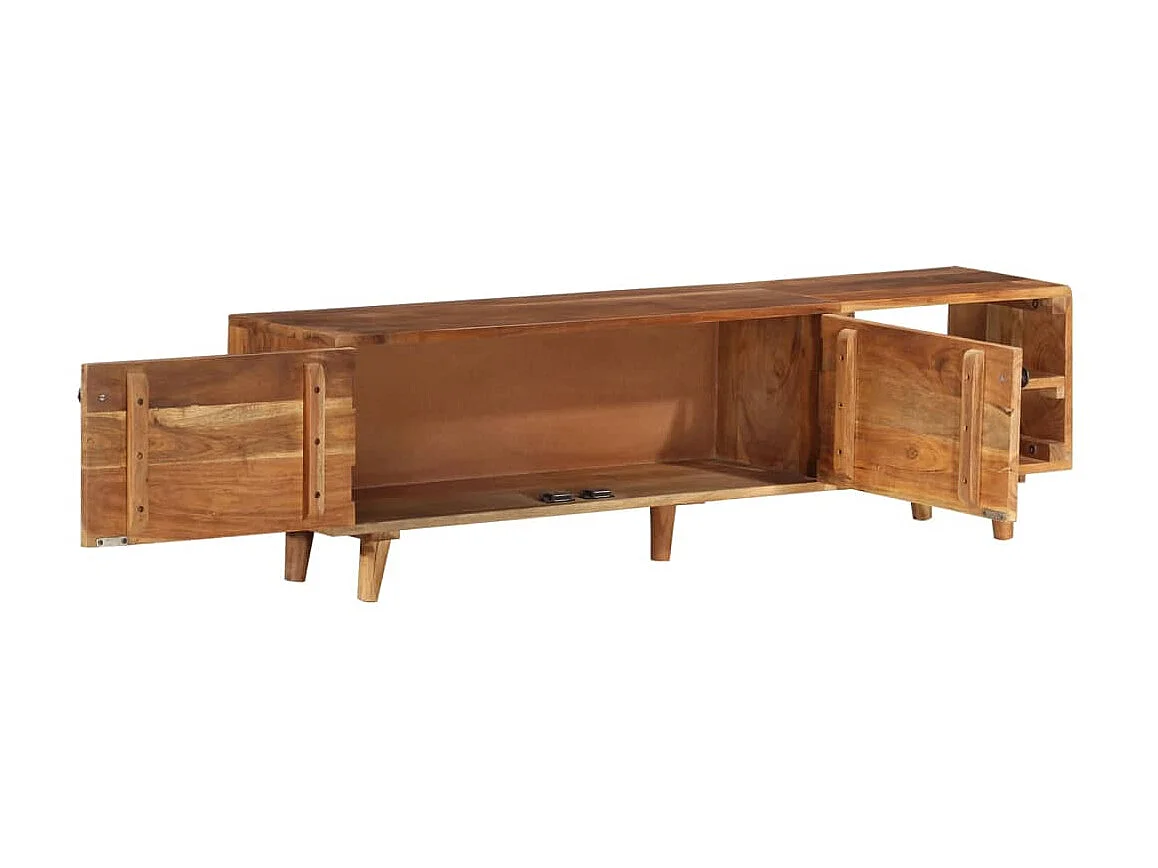 Meuble TV Bois massif d'acacia avec finition miel 140x30x40 cm LWW32266