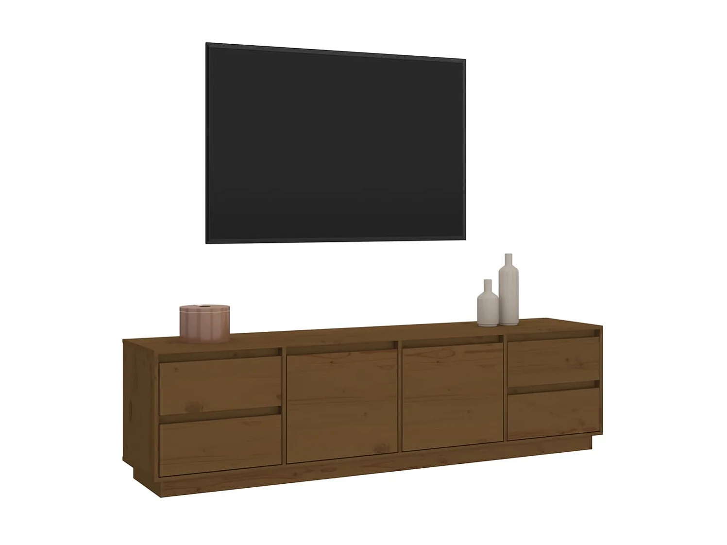 Mueble de TV madera maciza de pino marrón miel 176x37x47,5 cm ES12876