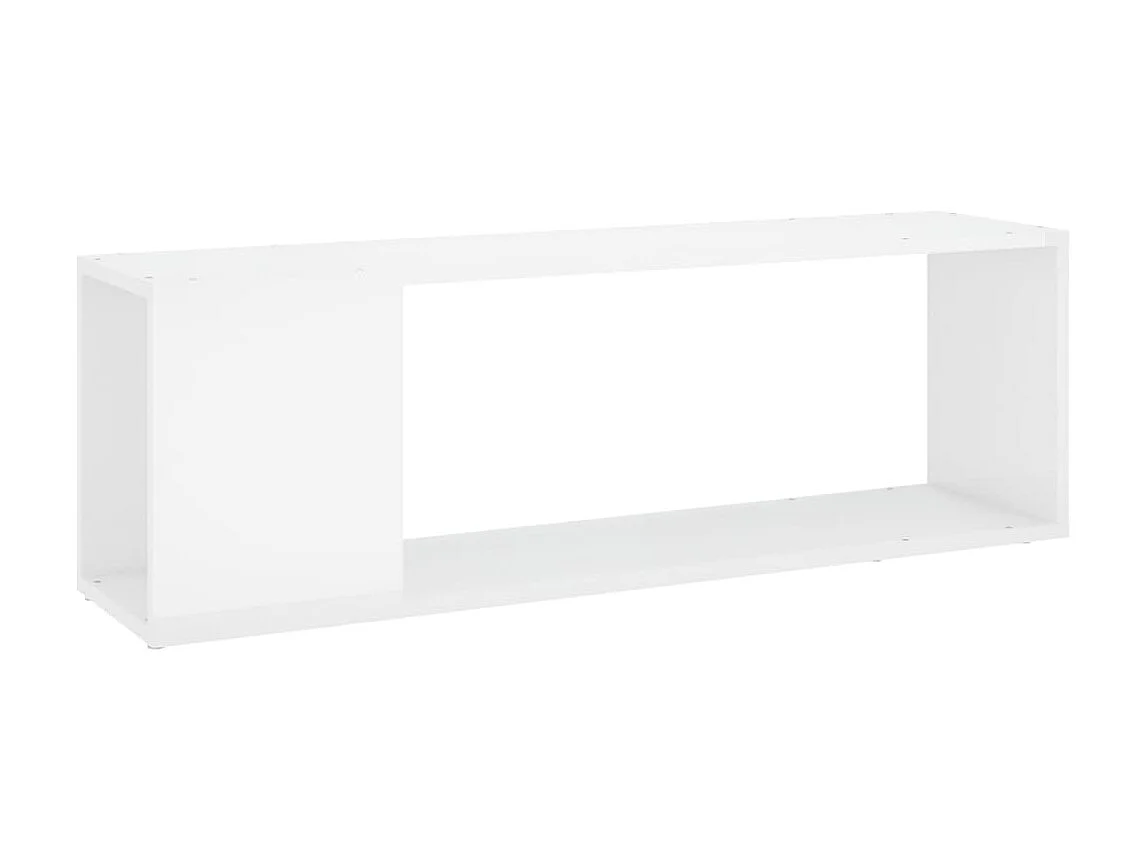 Meuble TV Blanc brillant 100x24x32 cm Aggloméré BE53126