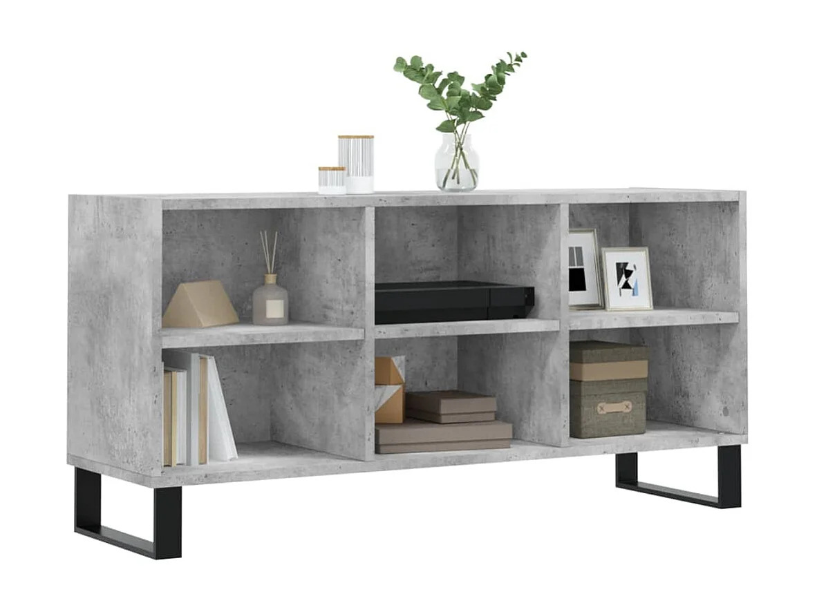 Meuble TV BEis béton 103,5x30x50 cm bois d'ingénierie BE54145