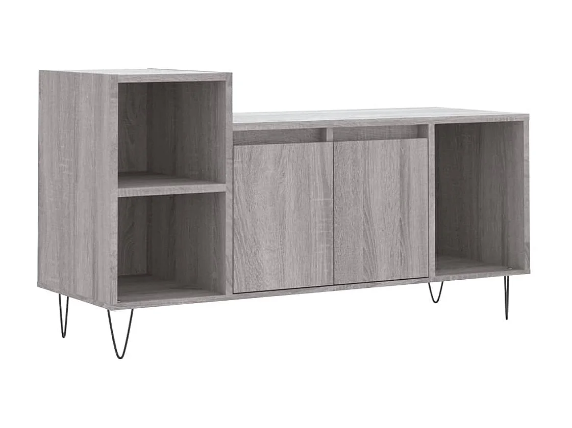 Meuble TV Moderne Sonoma gris 100x35x55 cm Bois d'ingénierie BE2179