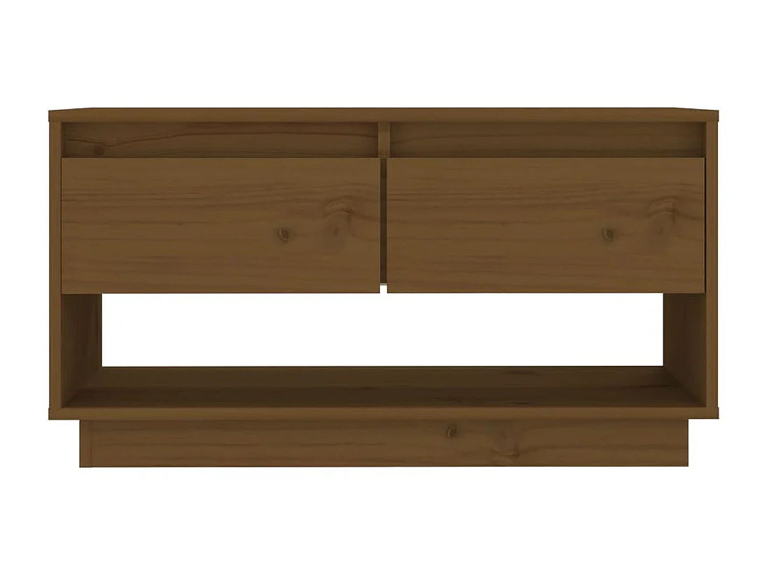 Mueble de TV madera maciza de pino marrón miel 74x34x40 cm ES22740
