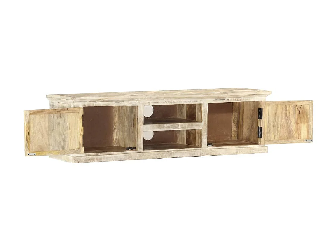 TV-Schrank,TV-Möbel Weiß 130×30×36 cm Massivholz Mango -gkd353651