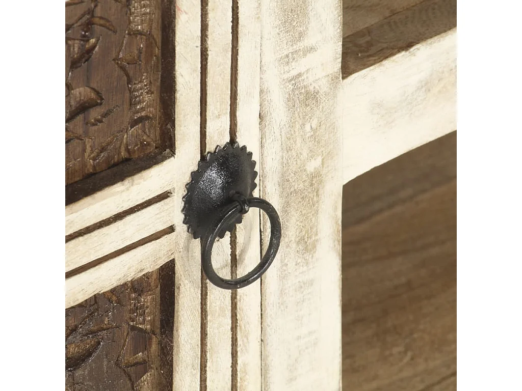 TV-Schrank,TV-Möbel Weiß 130×30×36 cm Massivholz Mango -gkd353651