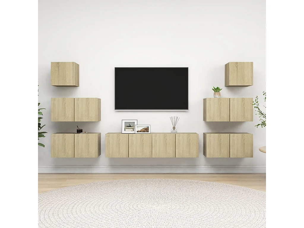 Set di Mobili Porta TV | Armadietti TV 8 pz Rovere Sonoma in Legno Multistrato