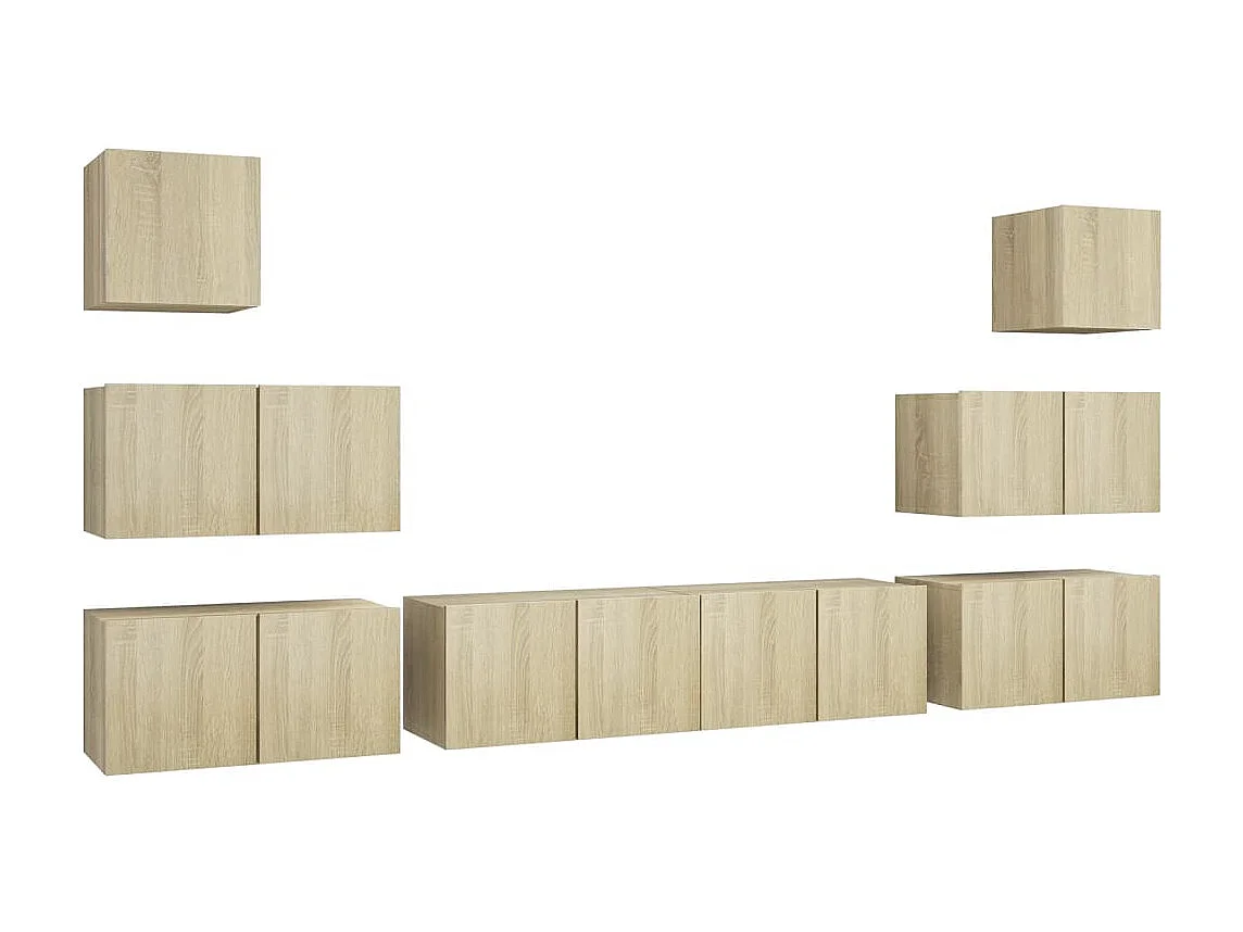 Set di Mobili Porta TV | Armadietti TV 8 pz Rovere Sonoma in Legno Multistrato