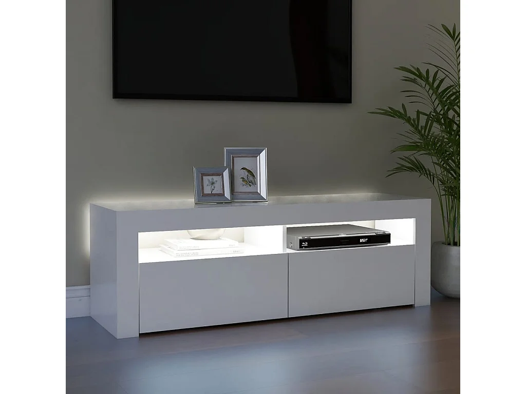 TV-Schrank,TV-Möbel mit LED-Leuchten Weiß 120x35x40 cm -gkd121734