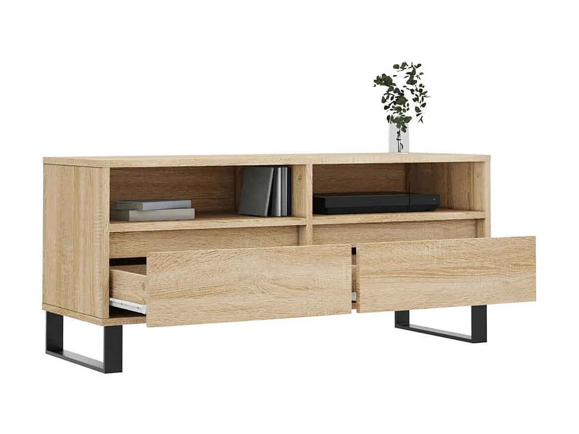 Meuble TV chêne sonoma 100x34,5x44,5 cm bois d'ingénierie GR55180