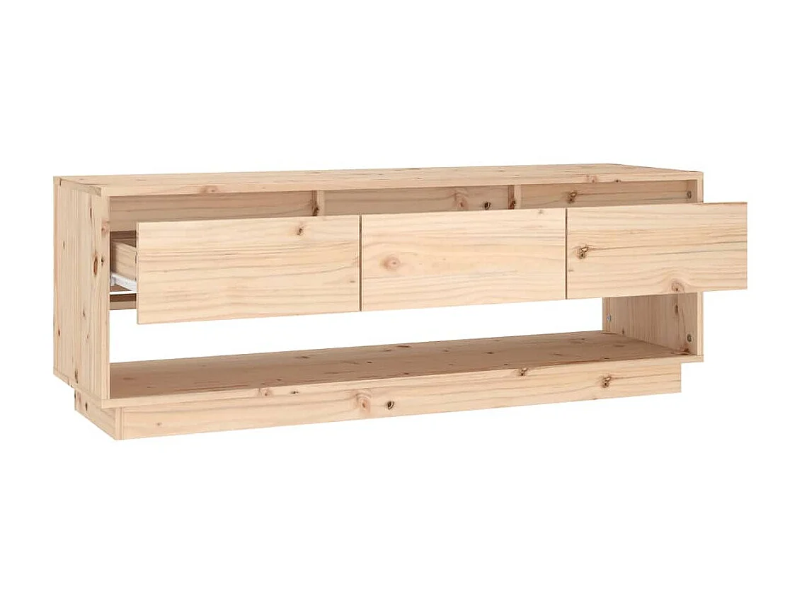Mueble de TV de madera maciza de pino 110,5x34x40 cm ES17595