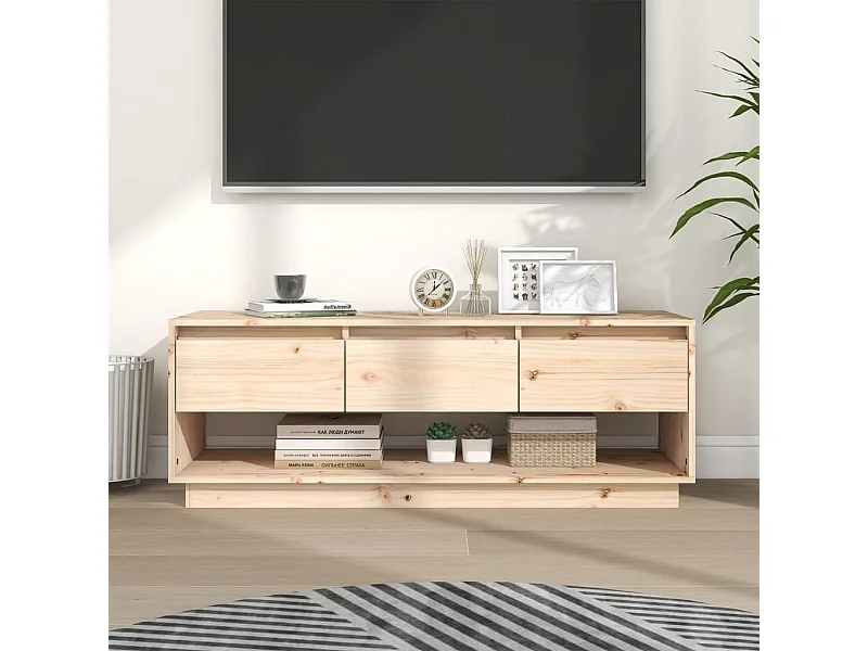 Meuble TV 110,5x34x40 cm Bois de pin massif BE12324