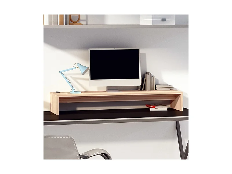 Meuble TV de moniteur 100x27x15 cm Bois de pin solide OLA7517