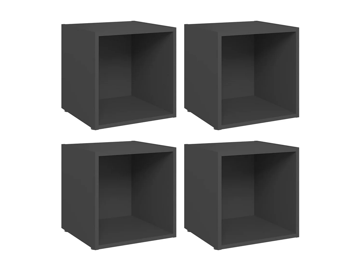 4 pcs Meubles TV Gris 37x35x37 cm Aggloméré BE91843