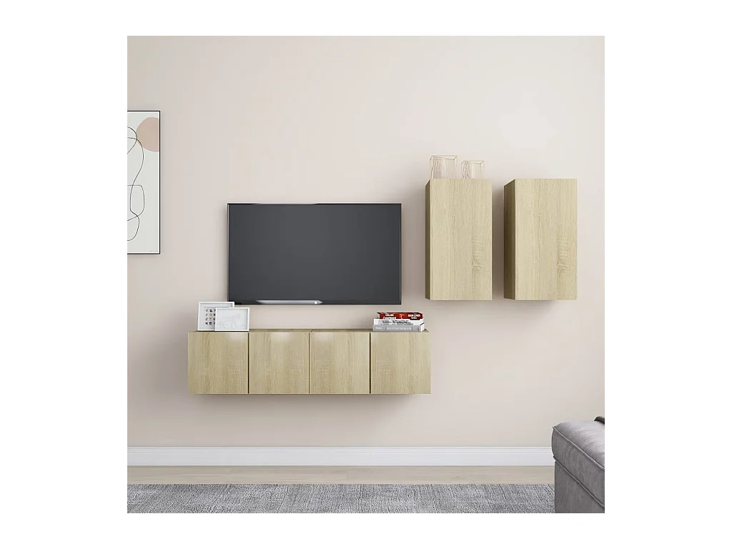 Ensemble de meubles TV 4 pcs Chêne sonoma Bois d'ingénierie BE41350