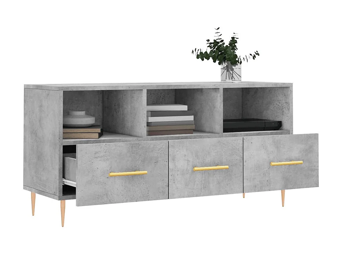 Tv-meubel 102x36x50 cm bewerkt hout betongrijs NL567677